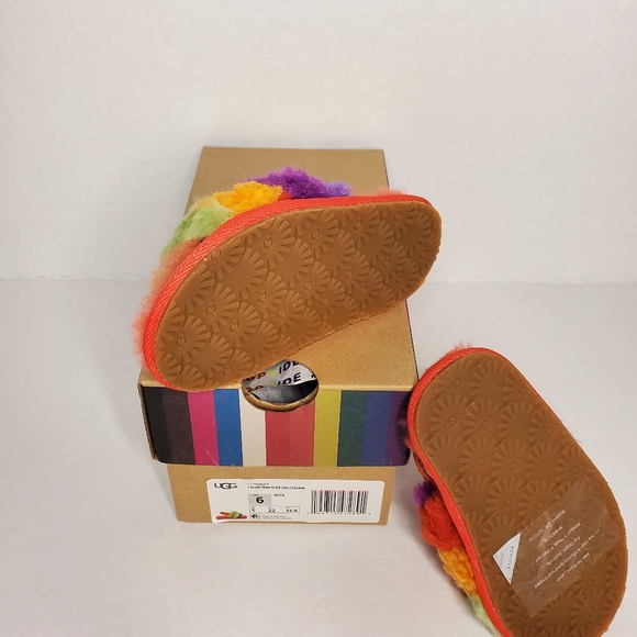 NEW! UGG Toddler Fluff Yeah Slide Cali Collage, Size 6. - Picture 4 of 4